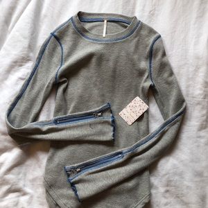 Grey Thermal FREE PEOPLE long sleeve